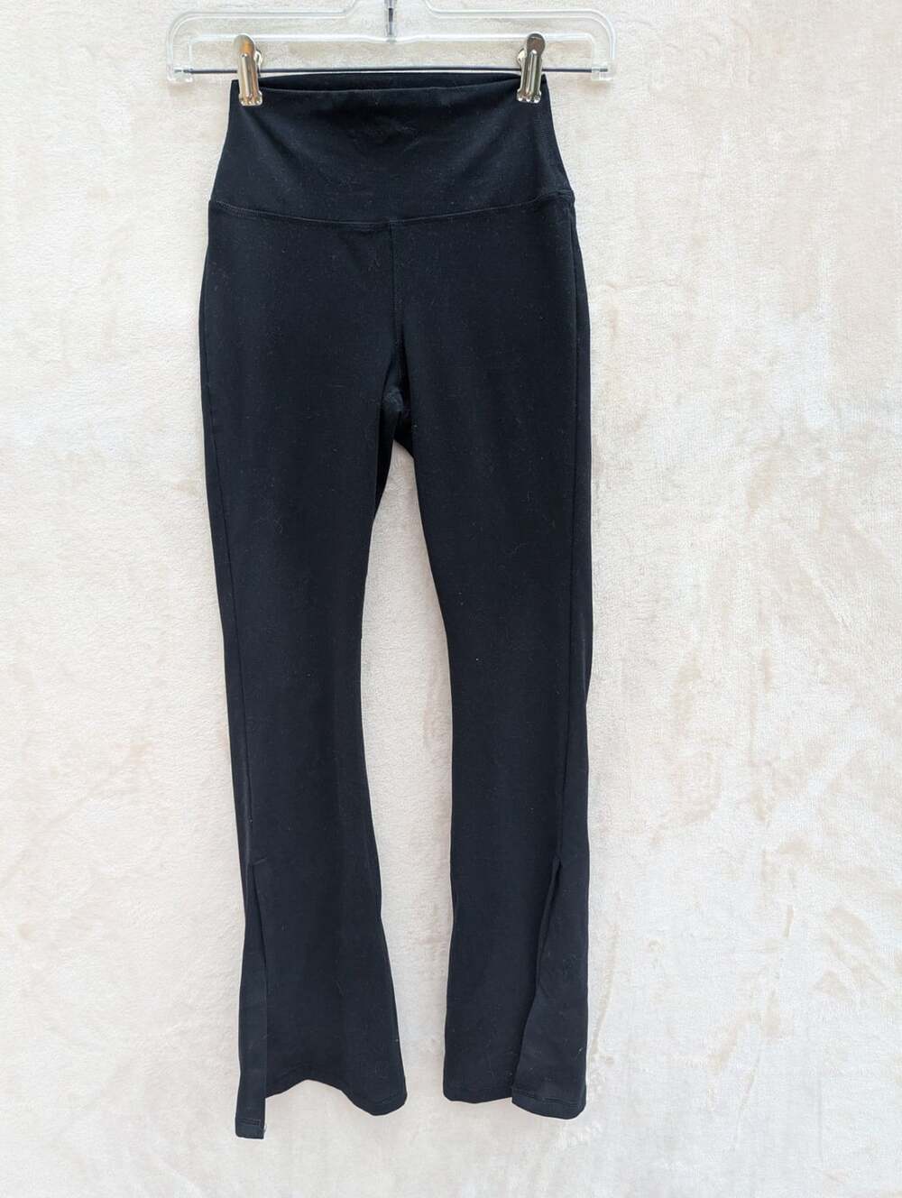 Yogalicious Lux Black Split Hem Flare Yoga Pants Size XS